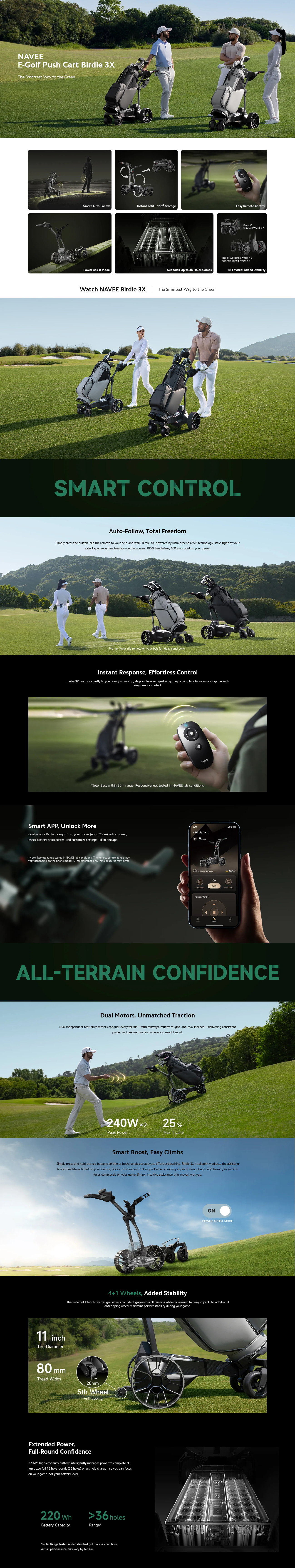 Navee Birdie 3X Electric Golf Push Cart