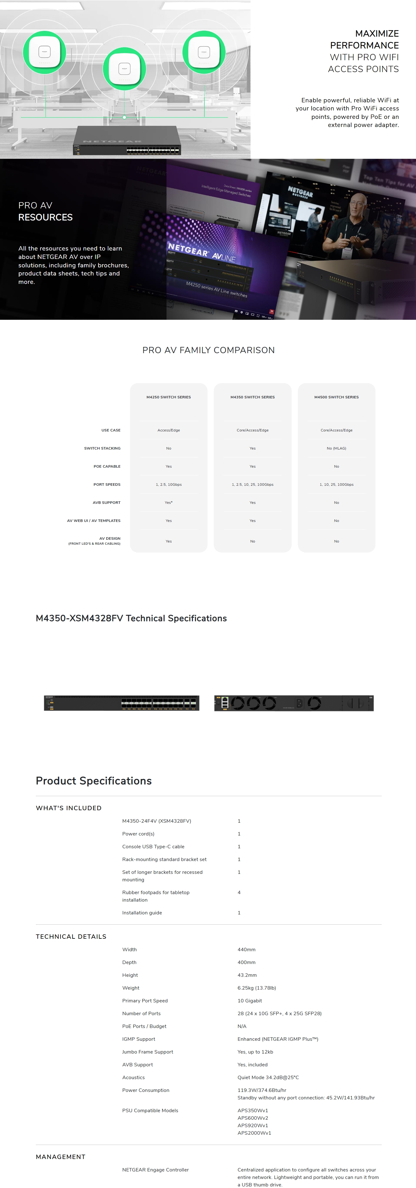 NETGEAR 28-PORT MANAGED L3 STACK SWITCH, 25GBASE-X SFP28(4), SFP+(24)
