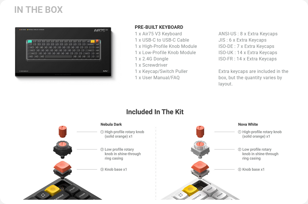 NuPhy Air75 V3 - Nebula Dark / 茶軸 JIS nuphy-air75-v3-mechanical-
