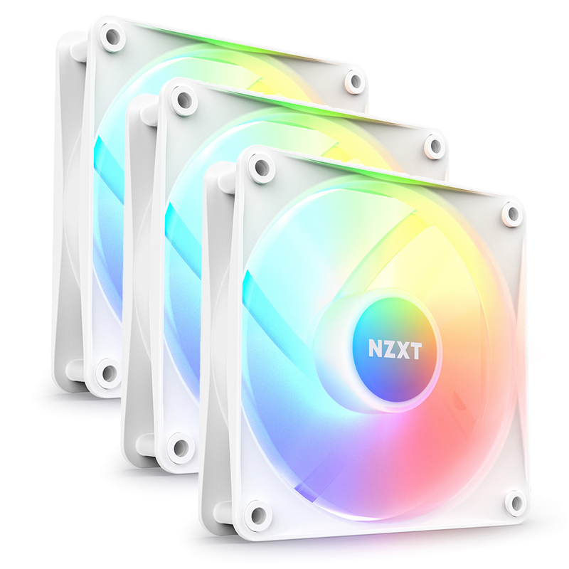 NZXT F120 120mm RGB Core Case Fan with RGB Controller 3 Pack (White