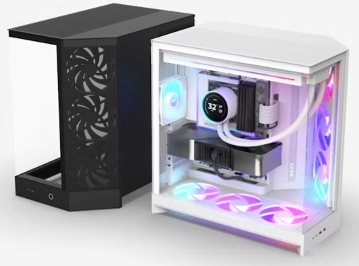 NZXT H9 Flow Tempered Glass Mid-Tower E-ATX Case - White