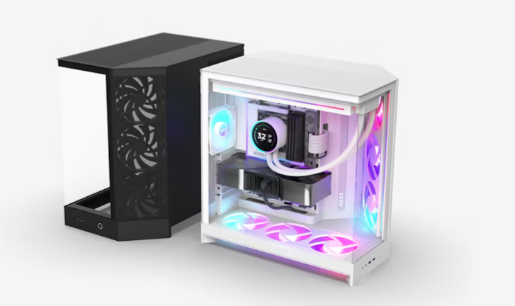 NZXT H9 RGB+ Flow Tempered Glass Mid-Tower E-ATX Case - White