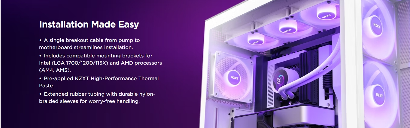 NZXT Kraken Plus RGB 360mm Liquid CPU Cooler - White