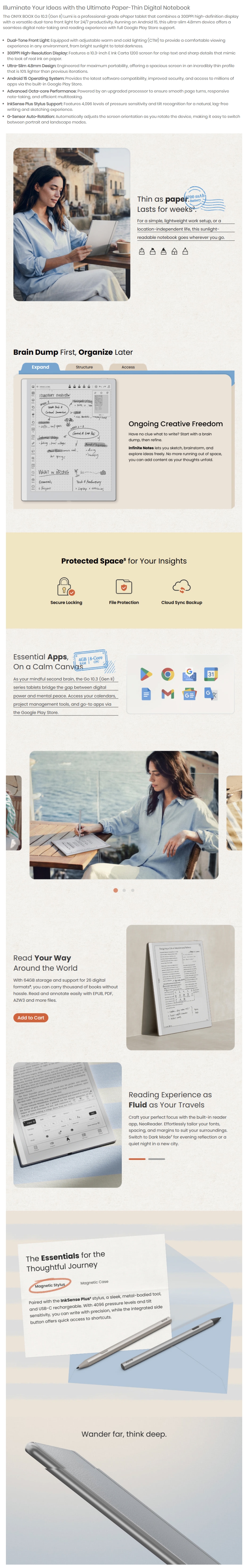 ONYX BOOX Go 10.3 Gen 2 Lumi E-Ink eReader