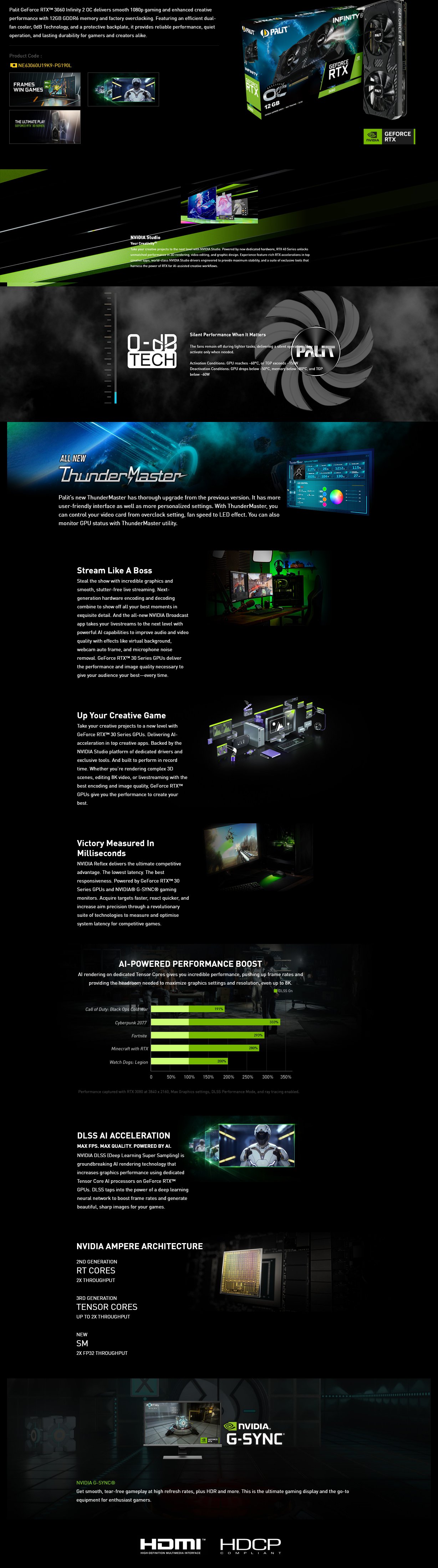Palit GeForce RTX 3060 Infinity 2 OC 12GB GDDR6 Video Card