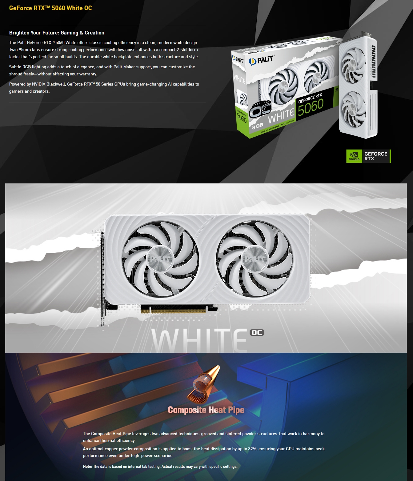 Palit GeForce RTX 5060 White OC 8GB Video Card