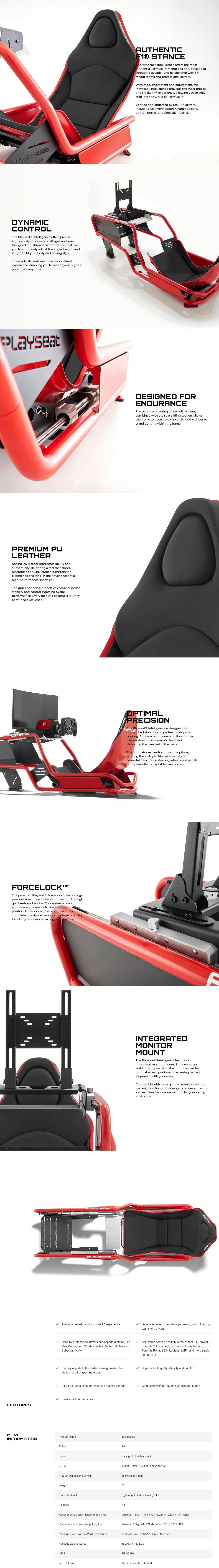 Playseat Formula Intelligence Racing Simulator - Red