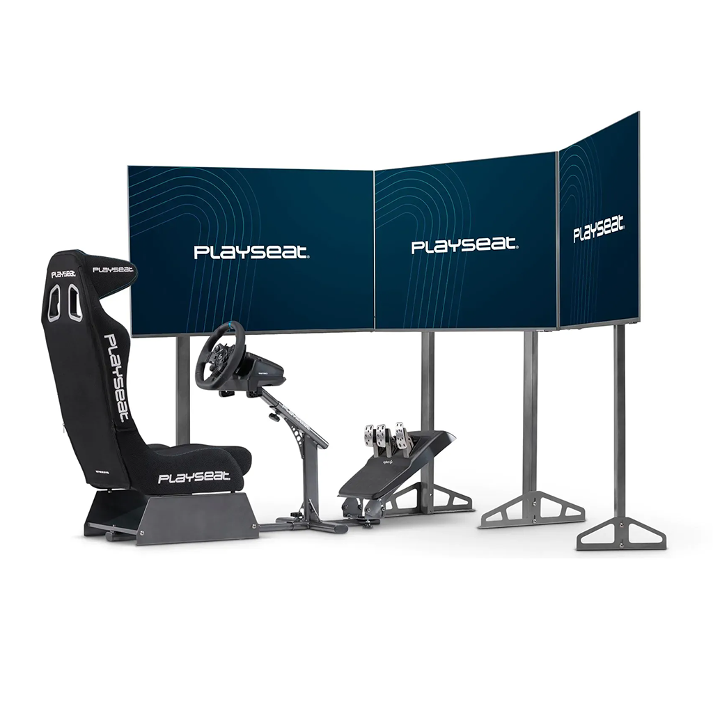 Playseat TV Stand Pro – Support Triple Écran Extensible – Argenté