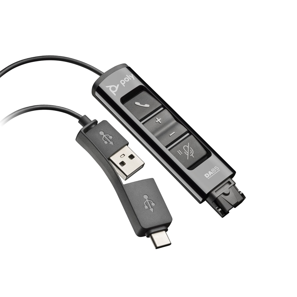 Poly DA85 - Headset cable - USB, 24 pin USB-C male to Quick Disconnect ...