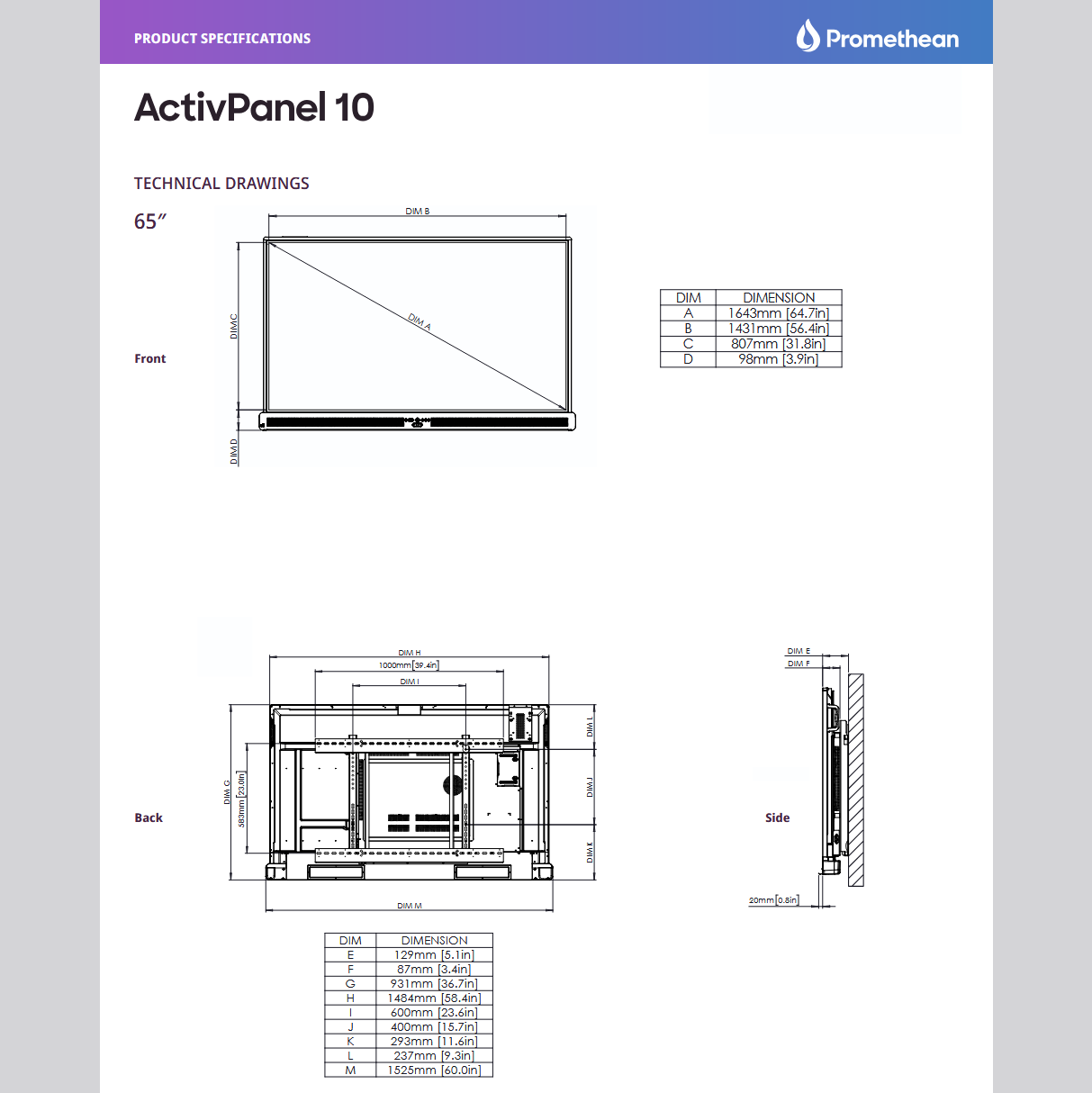 Promethean Active Panel AP10 86