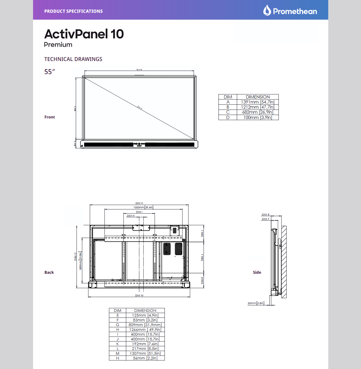 Promethean Active Panel AP10 PREMIUM 86