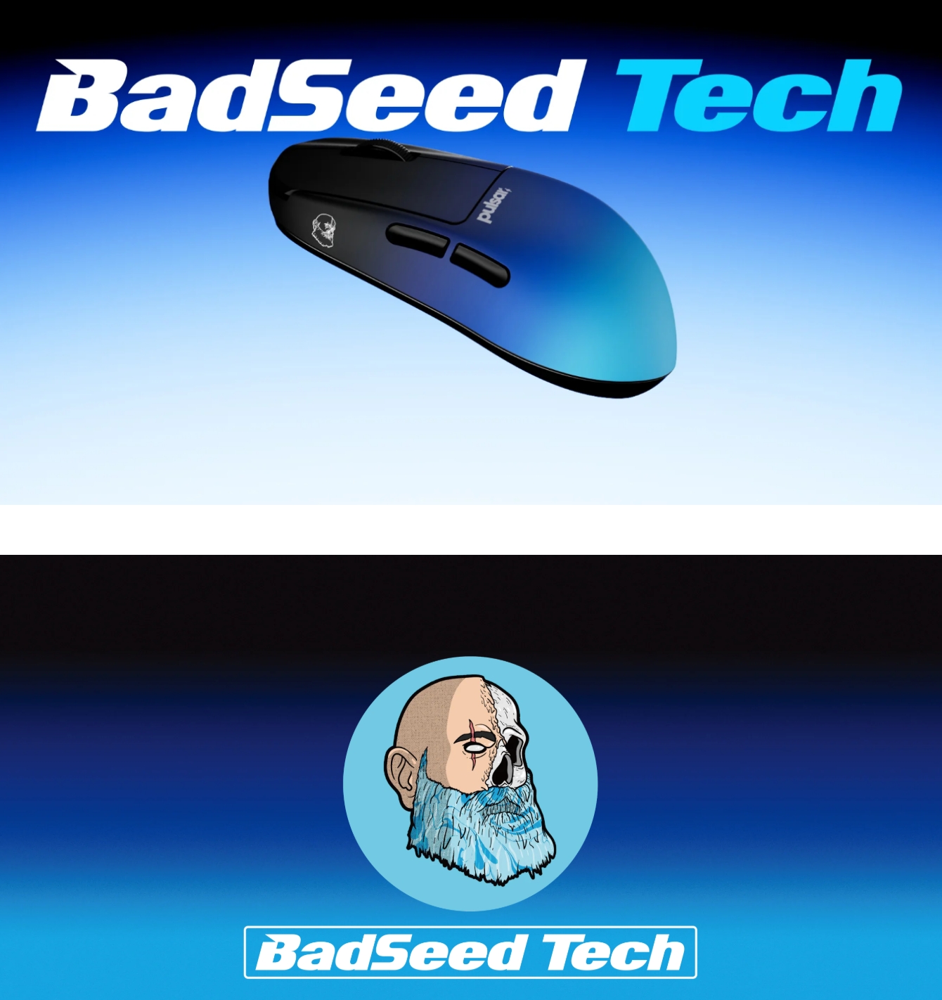Pulsar X2H CrazyLight Medium Wireless Optical Gaming Mouse - BadSeed Tech Edition