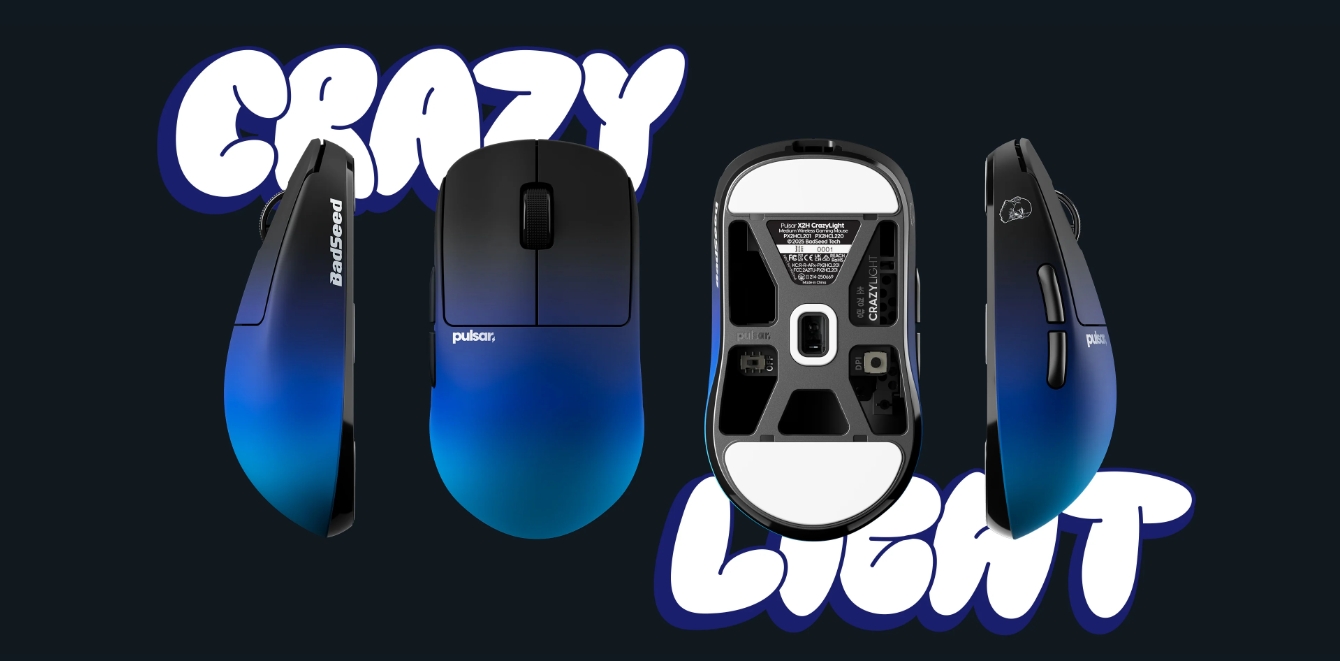 Pulsar X2H CrazyLight Medium Wireless Optical Gaming Mouse - BadSeed Tech Edition