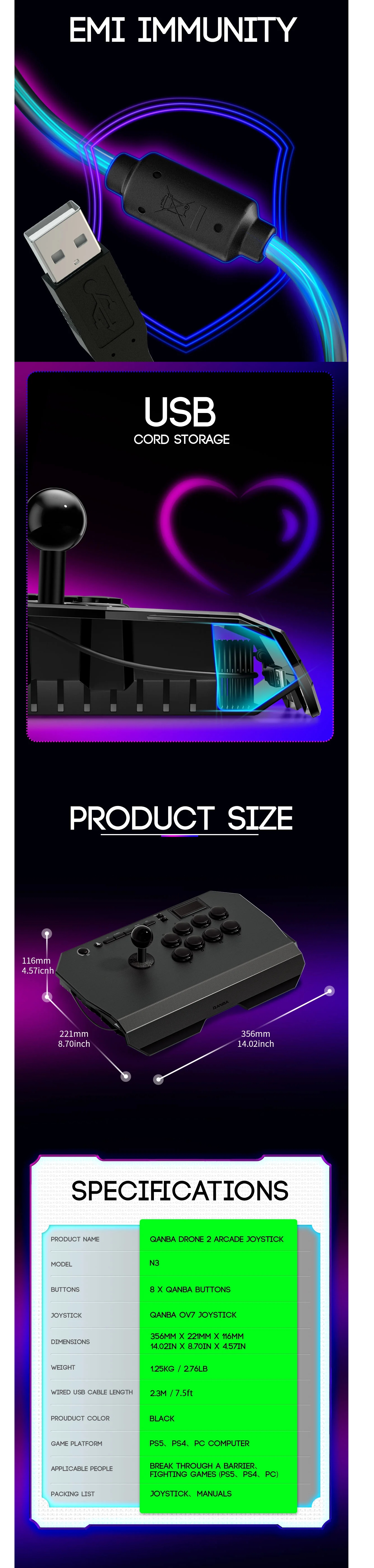 Qanba Drone 2 Arcade Fighting Stick