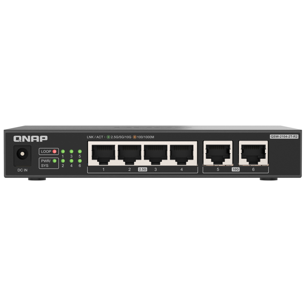 QNAP QSW-2104-2T 2 ports 10GbE RJ45 5 ports 2.5GbE RJ45 Unmanaged ...