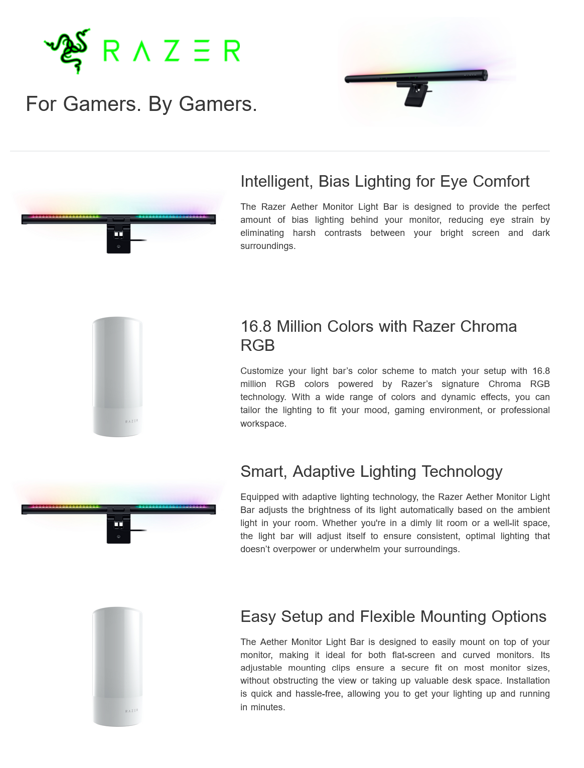 Razer Aether RGB LED Monitor Light Bar