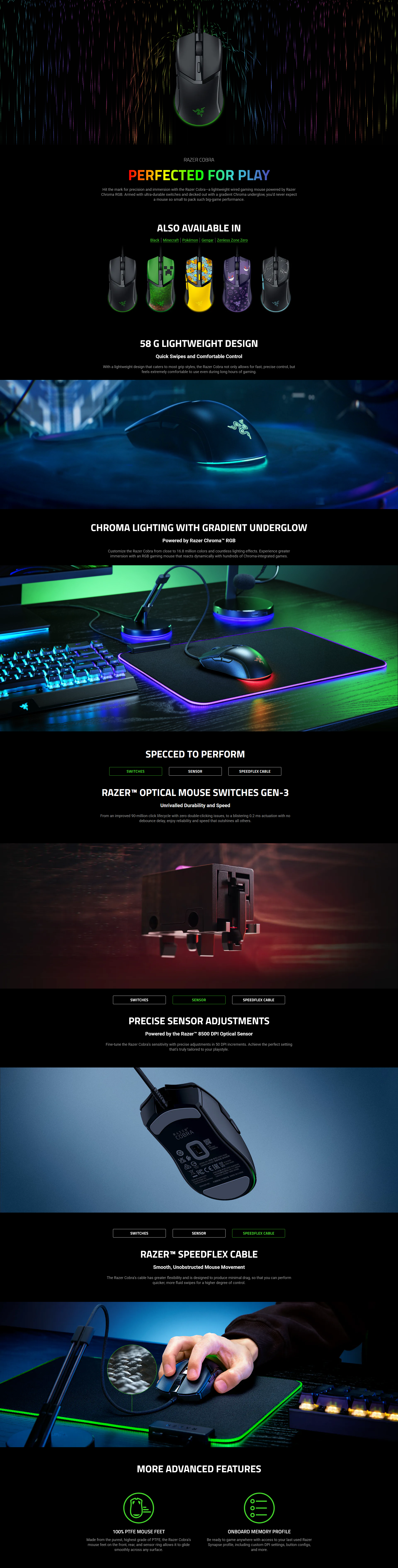 Razer Cobra Customizable Wired Gaming Mouse - Pokemon Kanto Starters Edition