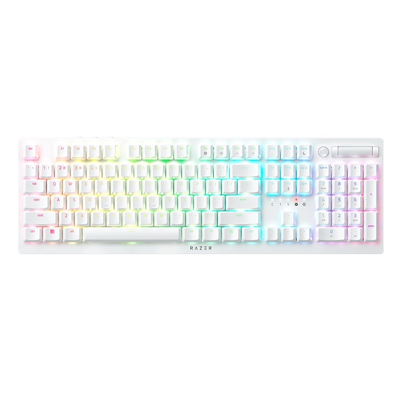 Razer DeathStalker V2 Pro RGB Wireless Gaming Keyboard - White - Clicky ...