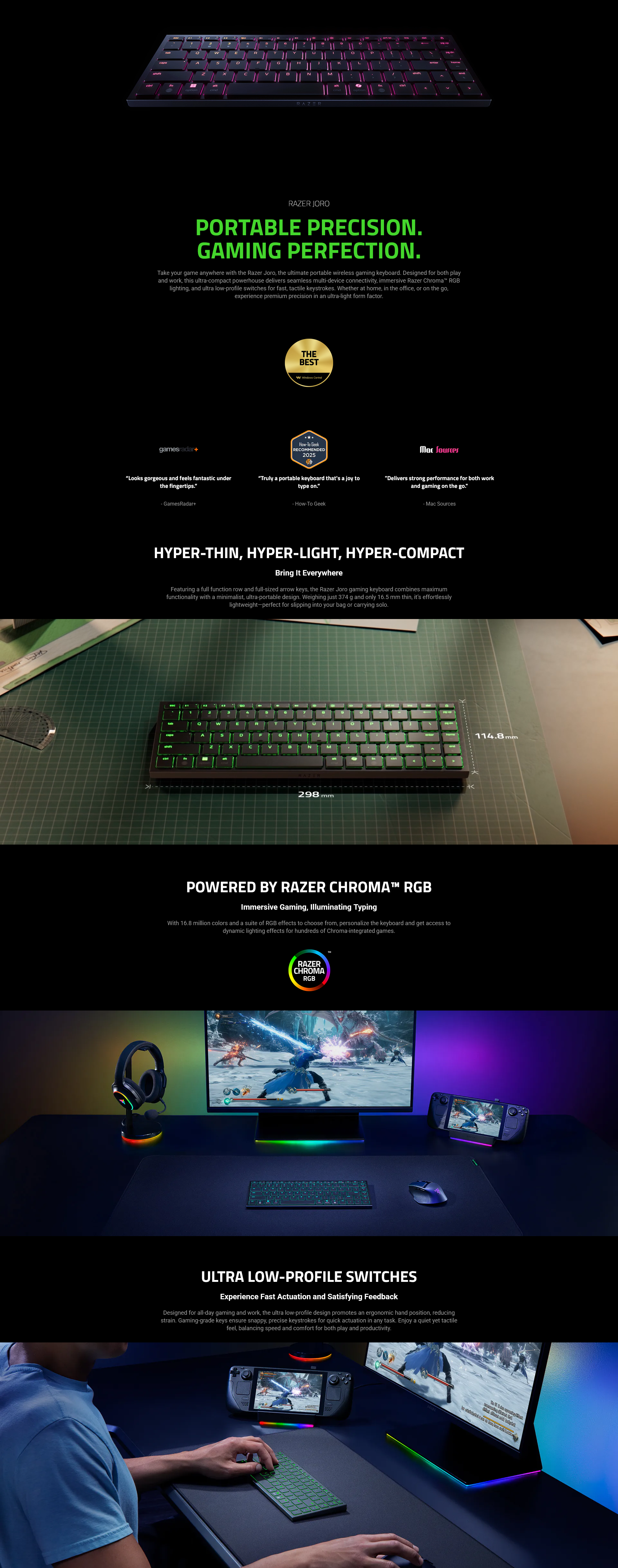 Razer Joro Portable Keyboard - US Layout - RZ03-02360100 | Mwave