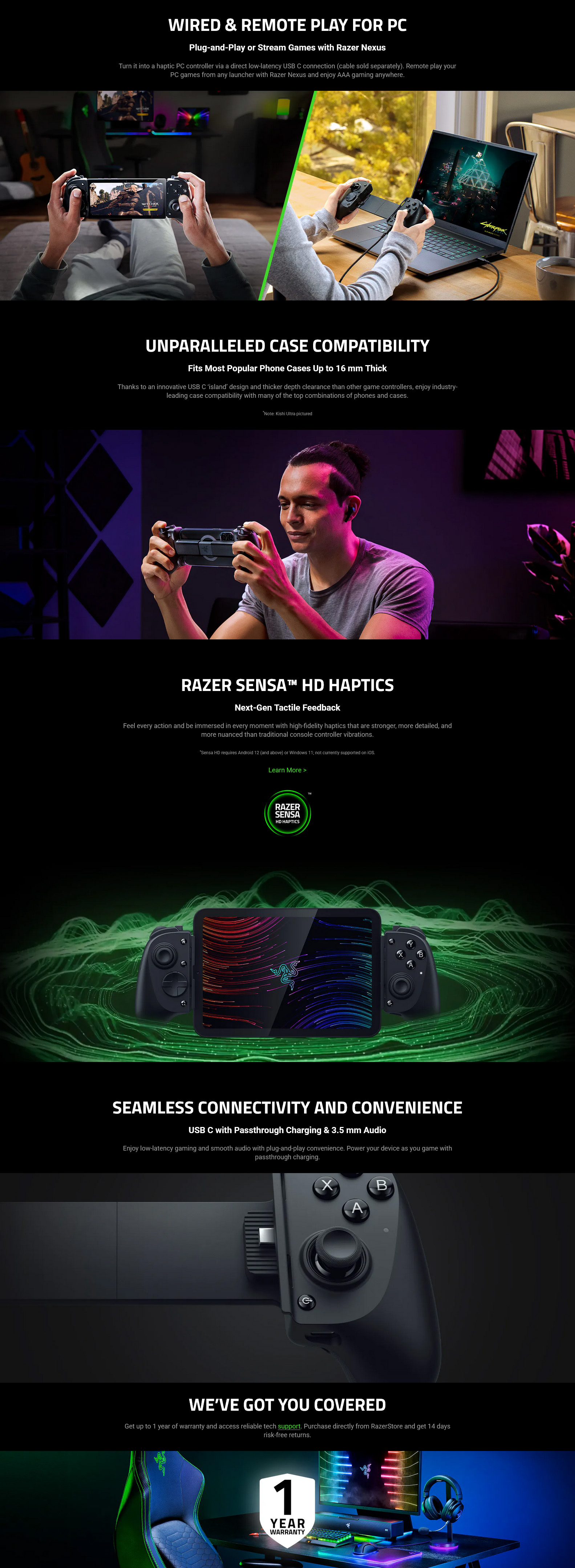 Razer Kishi V3 Pro USB-C Full-Size Mobile Gaming Controller - RZ06 ...