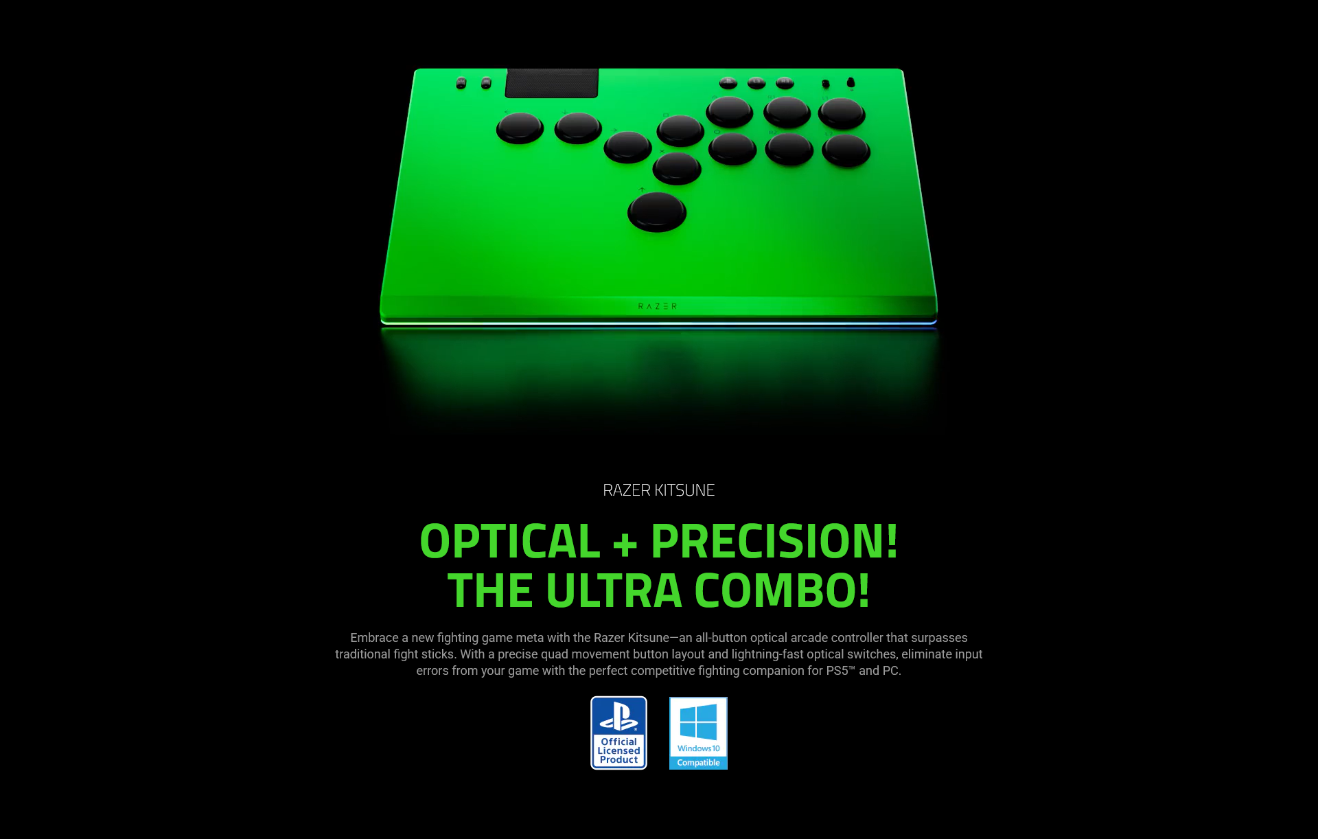 Razer Kitsune All-Button Optical Arcade Controller for PS5 and PC ...