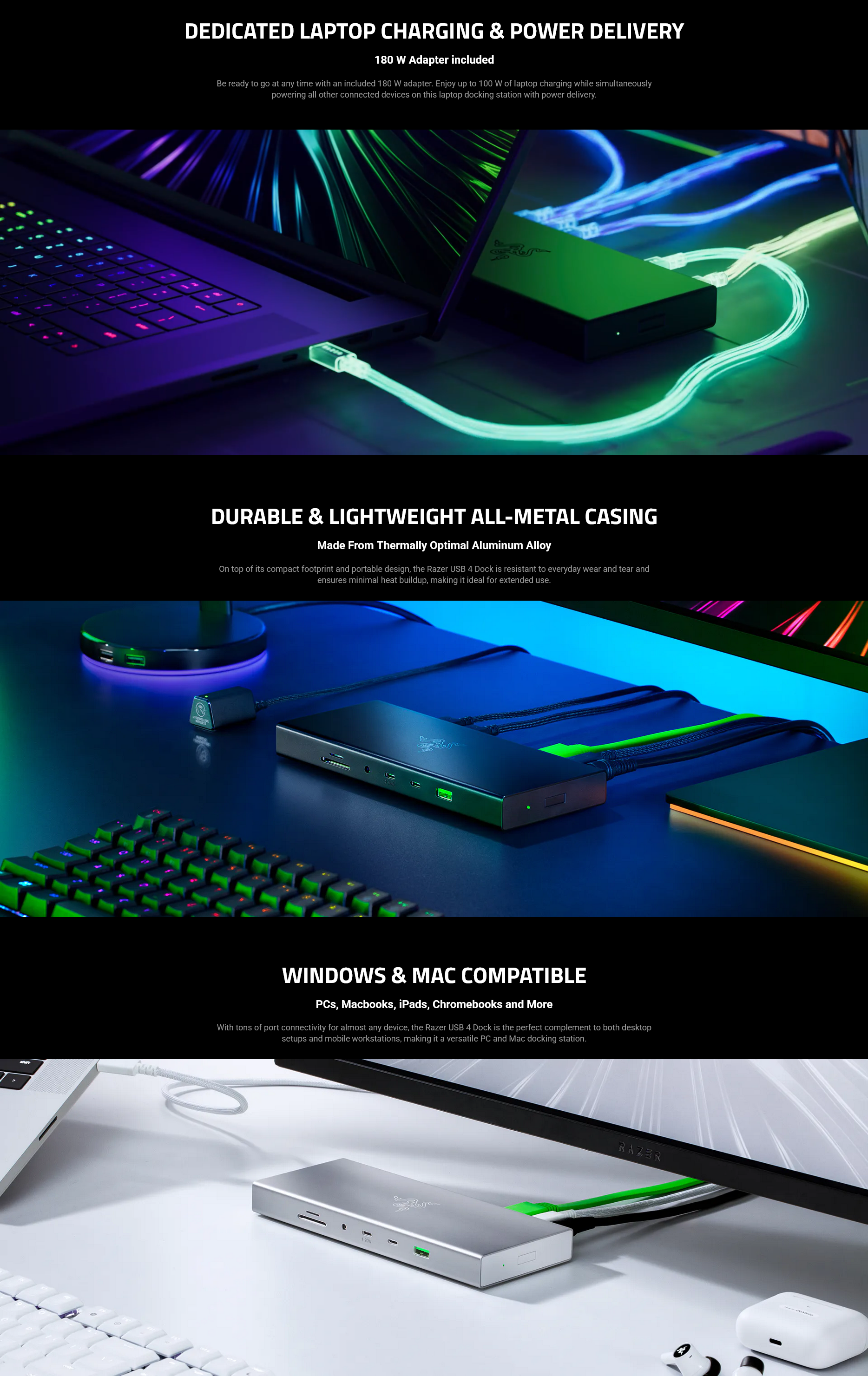 Razer USB 4 Dock - Mercury White