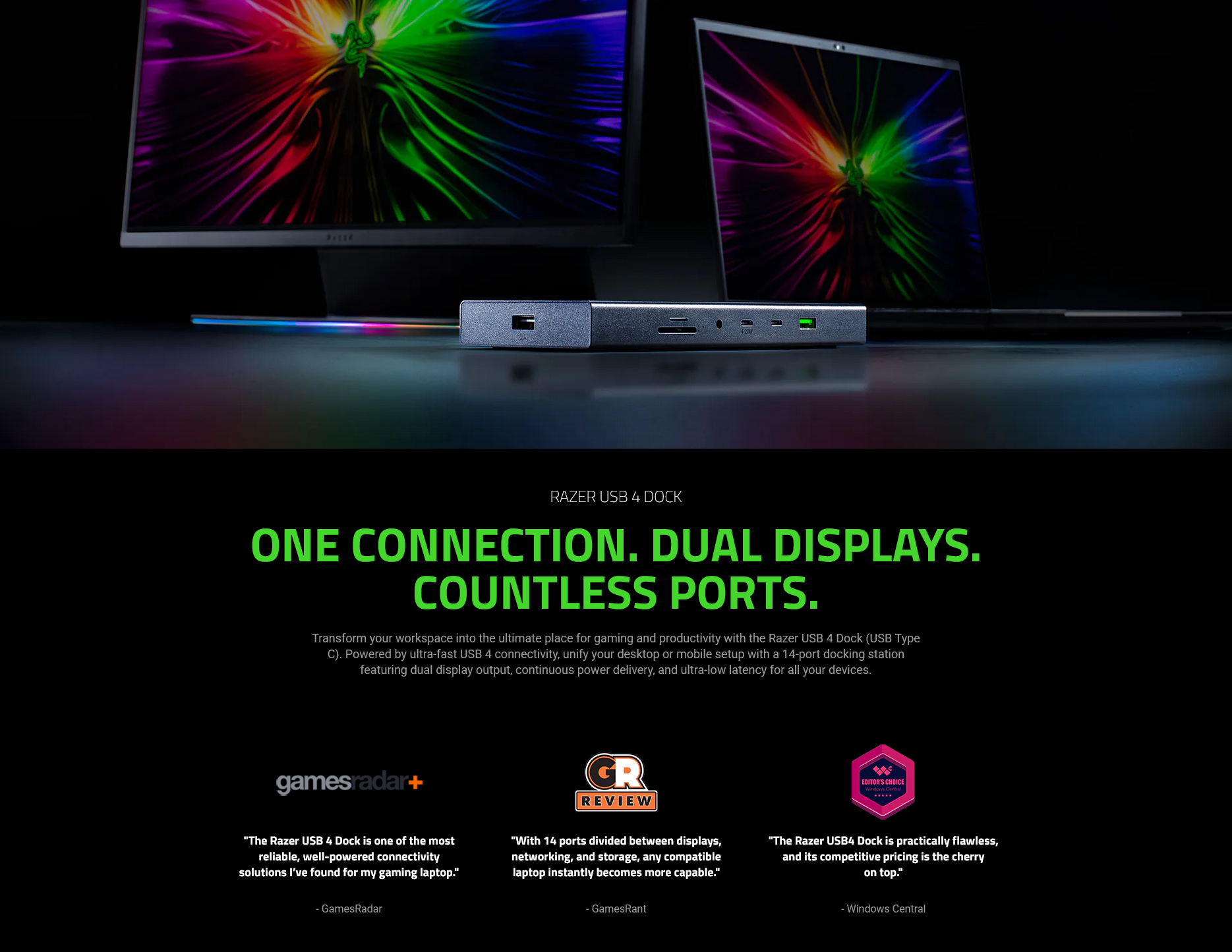 Razer USB 4 Dock - Mercury White