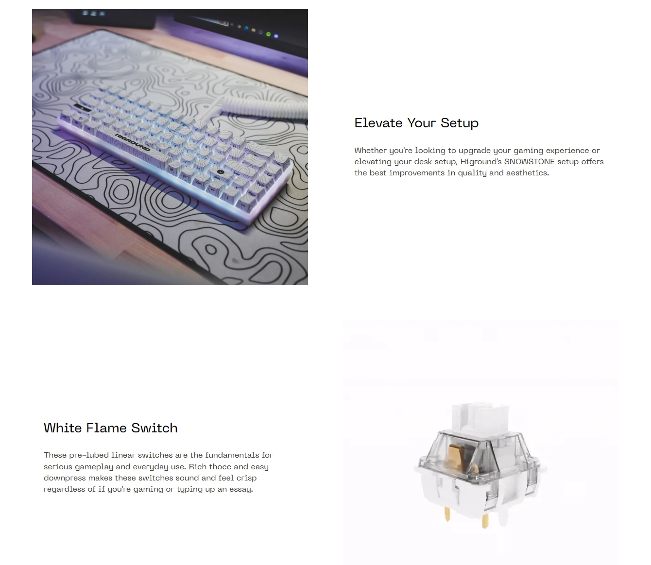 Refurbished - Higround SNOWSTONE Base 65 Keyboard AO - White Flame Switches