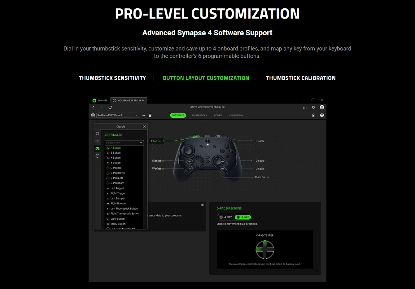 Refurbished - Razer Wolverine V3 8K Wired Esports Controller - Tournament Edition
