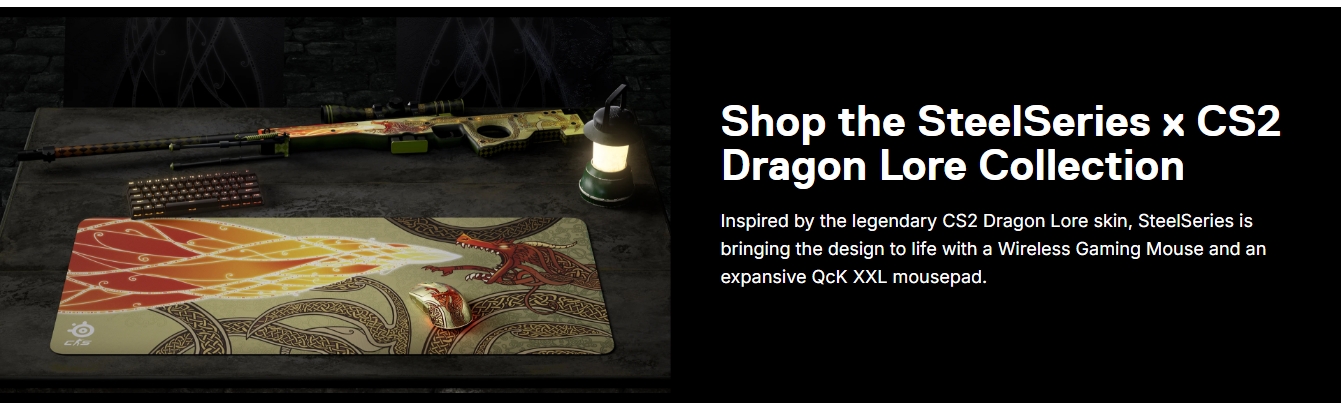 Refurbished - SteelSeries QcK Cloth Gaming Mouse Pad (XXL) - CS2 Dragon Lore Edition