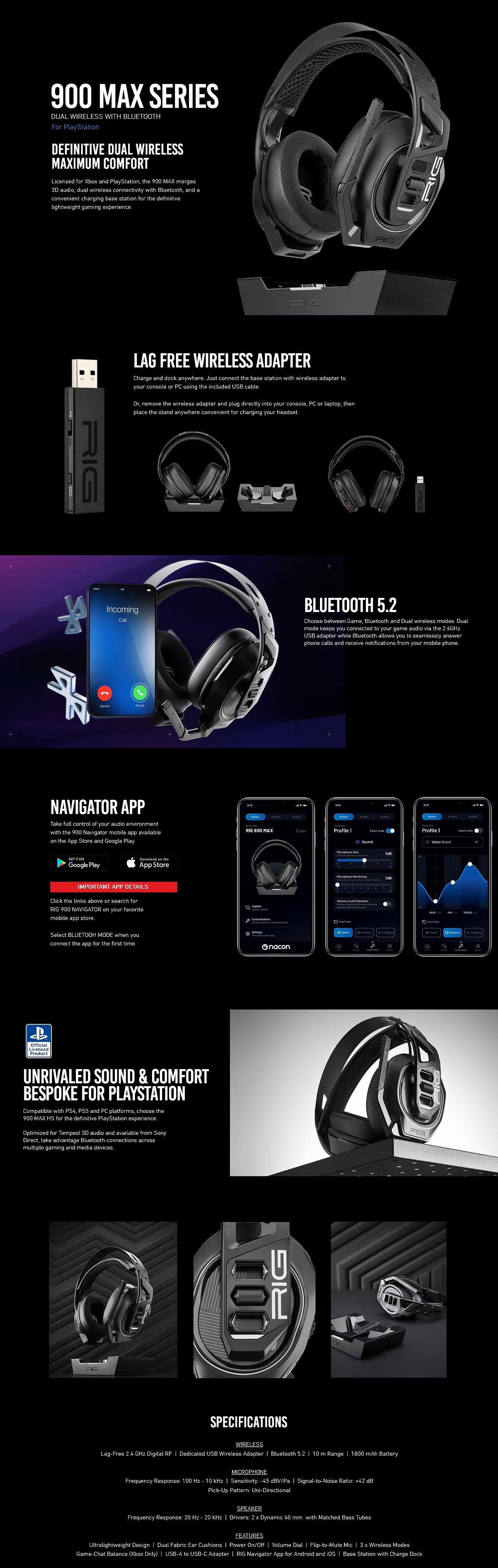 RIG 900 Max HS Wireless Gaming Headset - Black