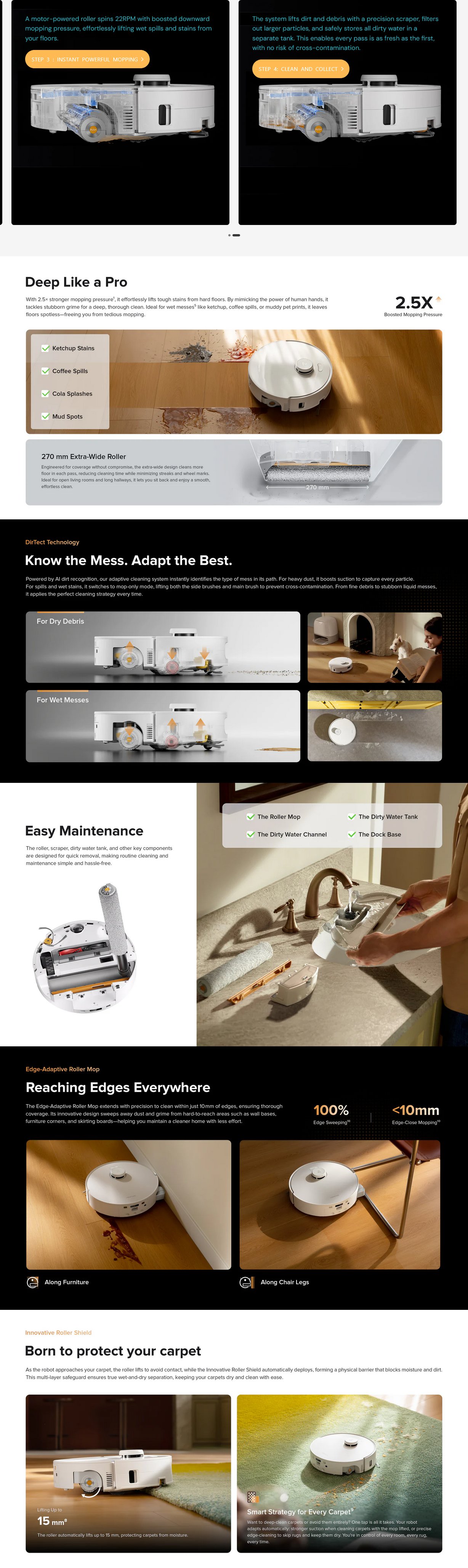 Roborock Qrevo Curv 2 Flow Vacuum Cleaner - White