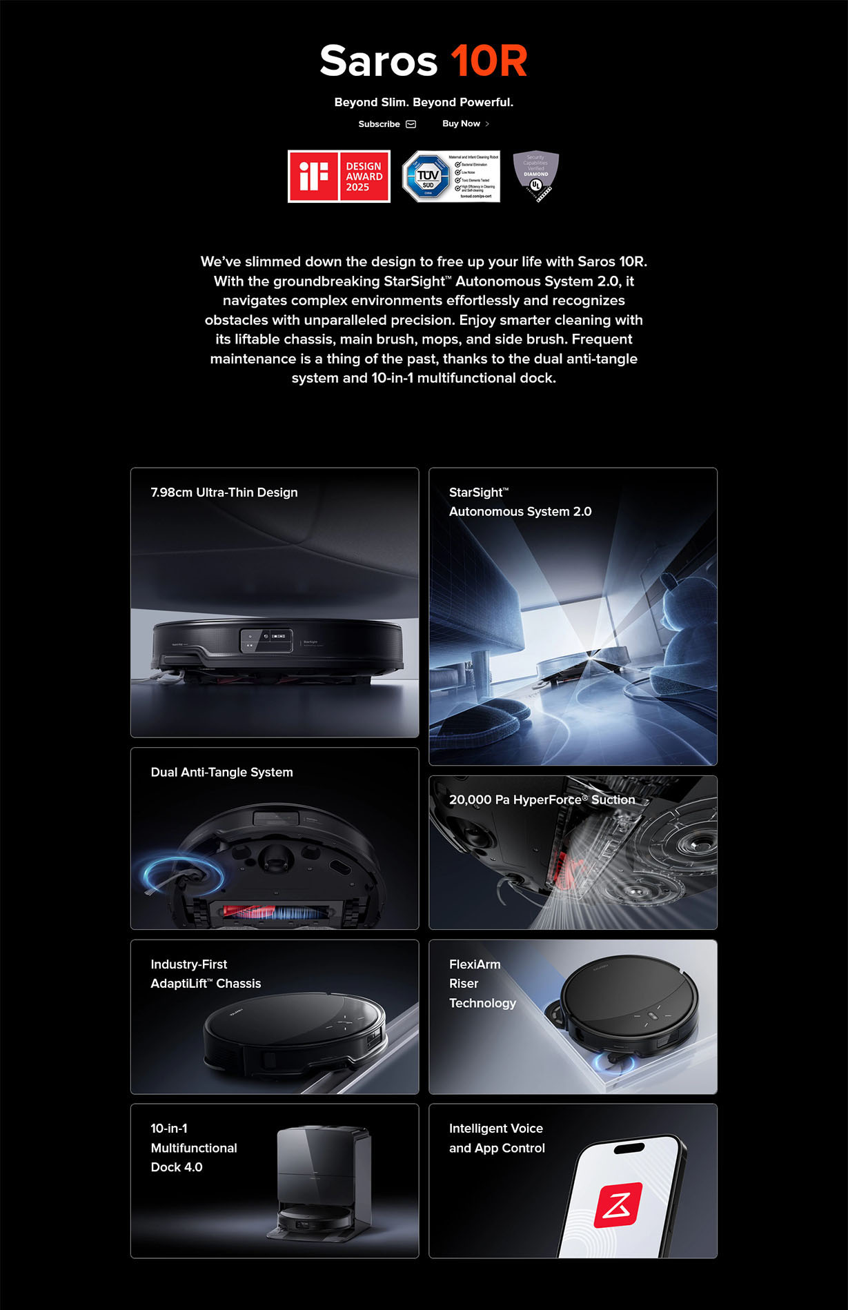 Roborock Saros 10R Robotic Vacuum Cleaner
