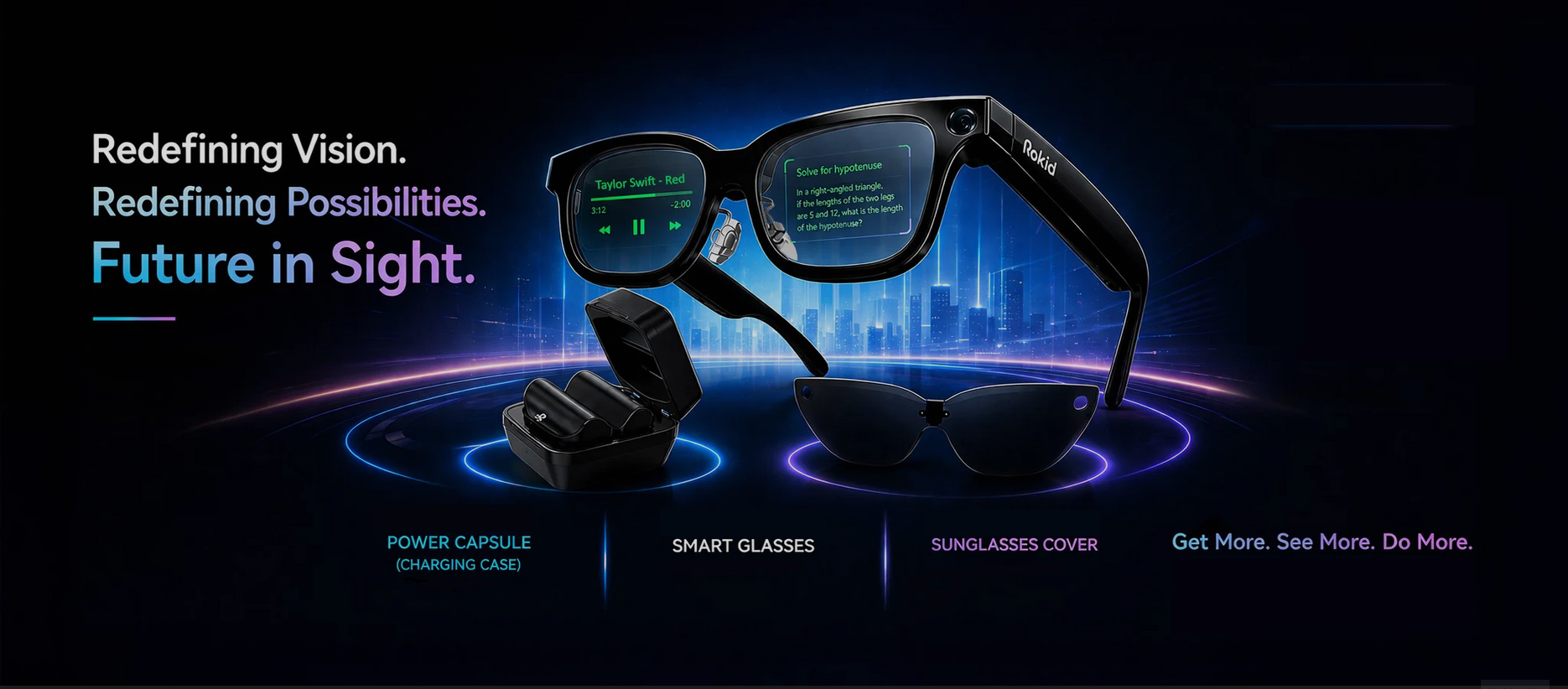 Rokid Max 2 Augmented Reality Glasses - Black