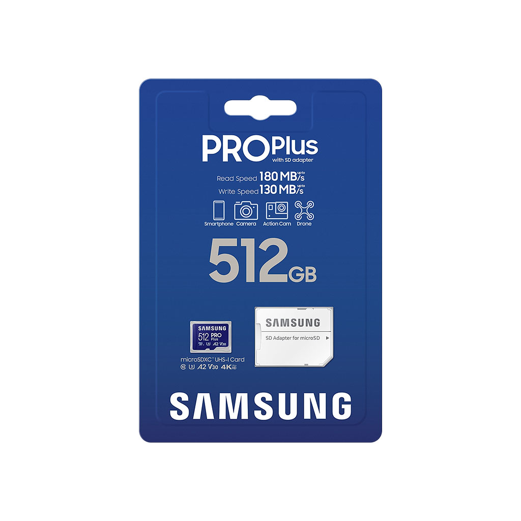 Samsung 512GB PRO Plus microSDXC V30 A2 U3 Memory Card - 180MB/s ...