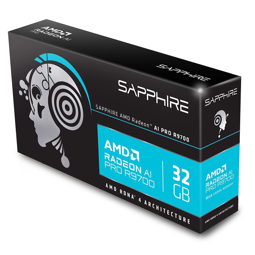 Sapphire AMD Radeon AI Pro R9700 Blower 32GB GDDR6 Video Card - 32358 ...