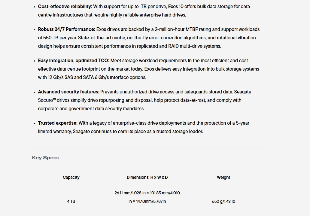 Seagate Exos 4TB 3.5
