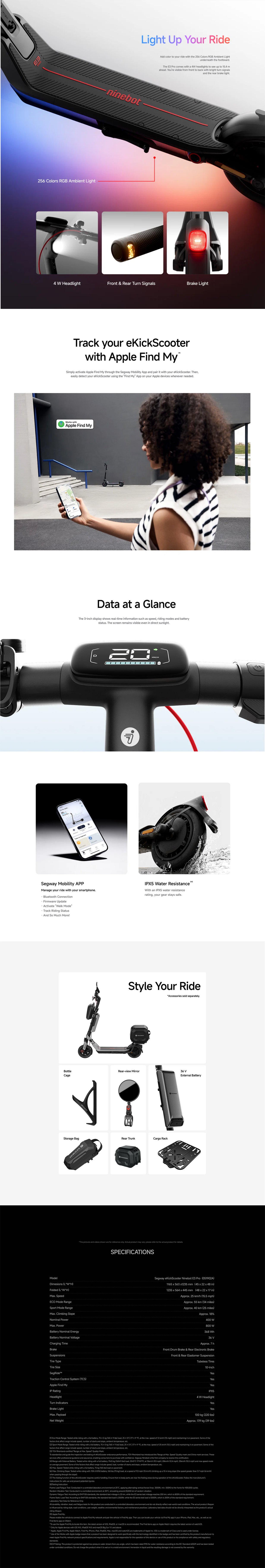 Segway E3 Pro Electric KickScooter