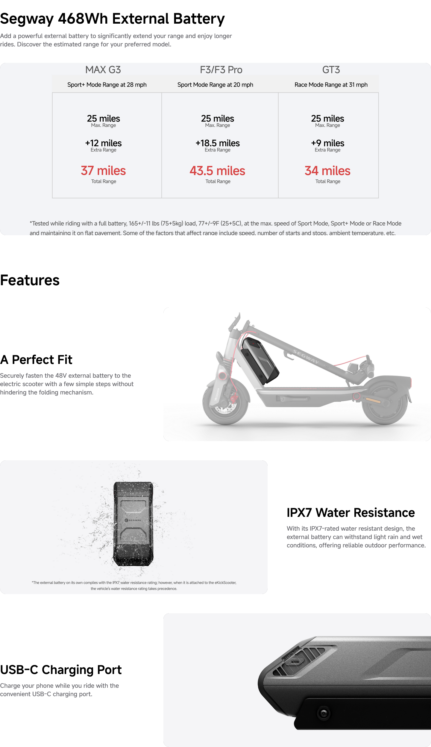 Segway-Ninebot Kickscooter 48V External Battery Pack