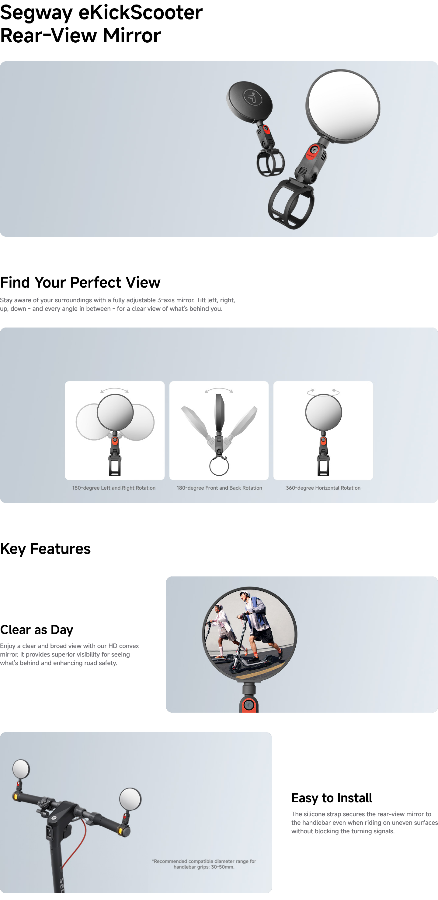 Segway-Ninebot KickScooter Rear-View Mirror Set