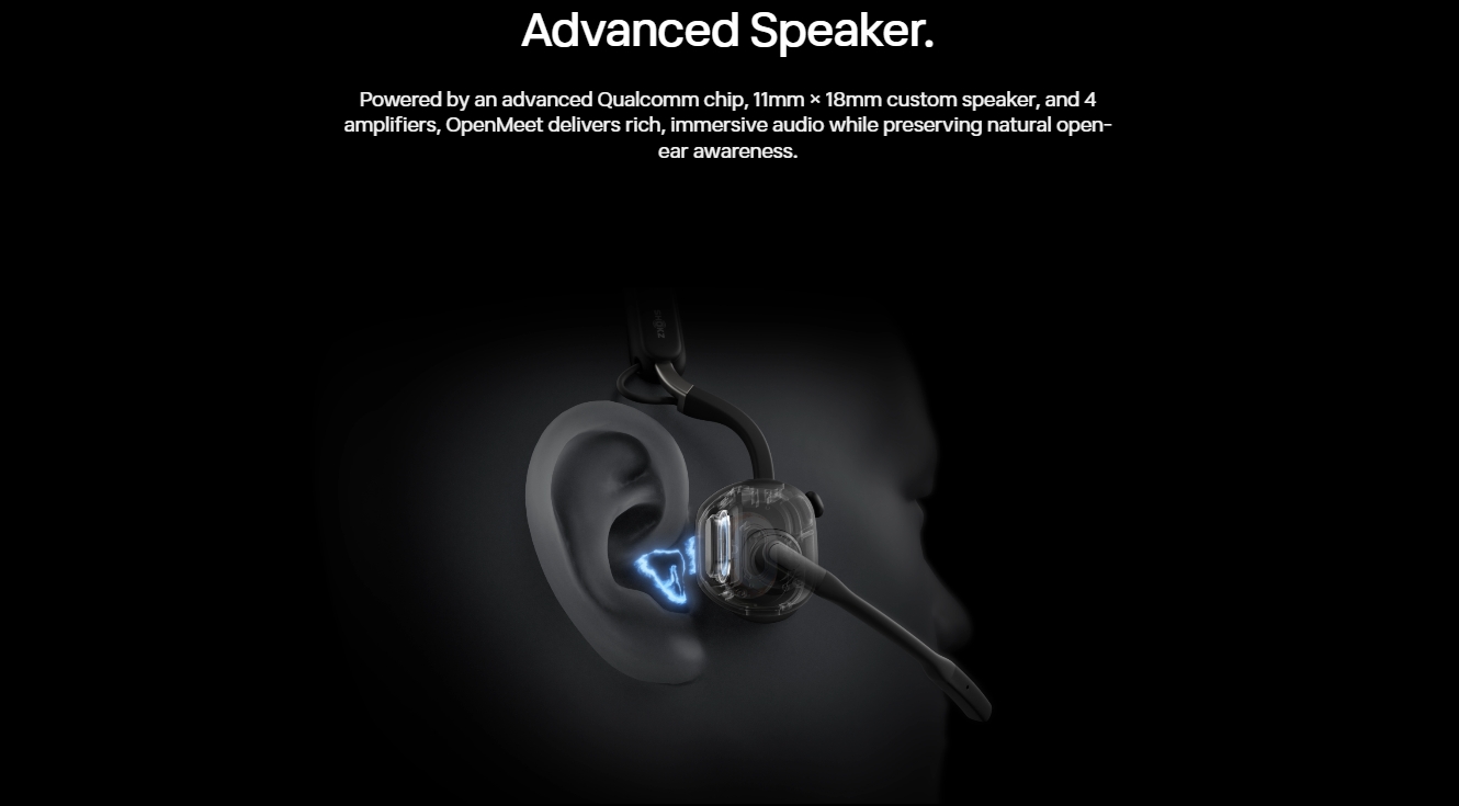 Shokz OpenMeet UC Wireless Bone Conduction Headset with USB-A