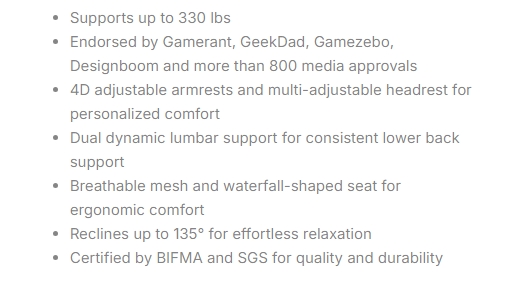 Sihoo Doro S100 Ergonomic Office Chair - Black