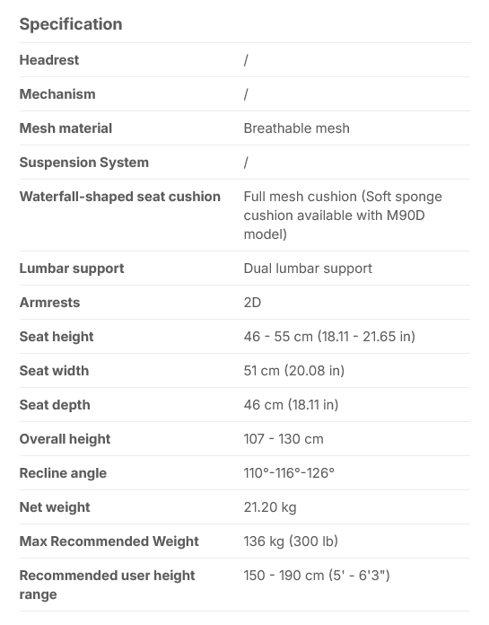 Sihoo Vito M90 Ergonomic Office Chair with Footrest - Grey