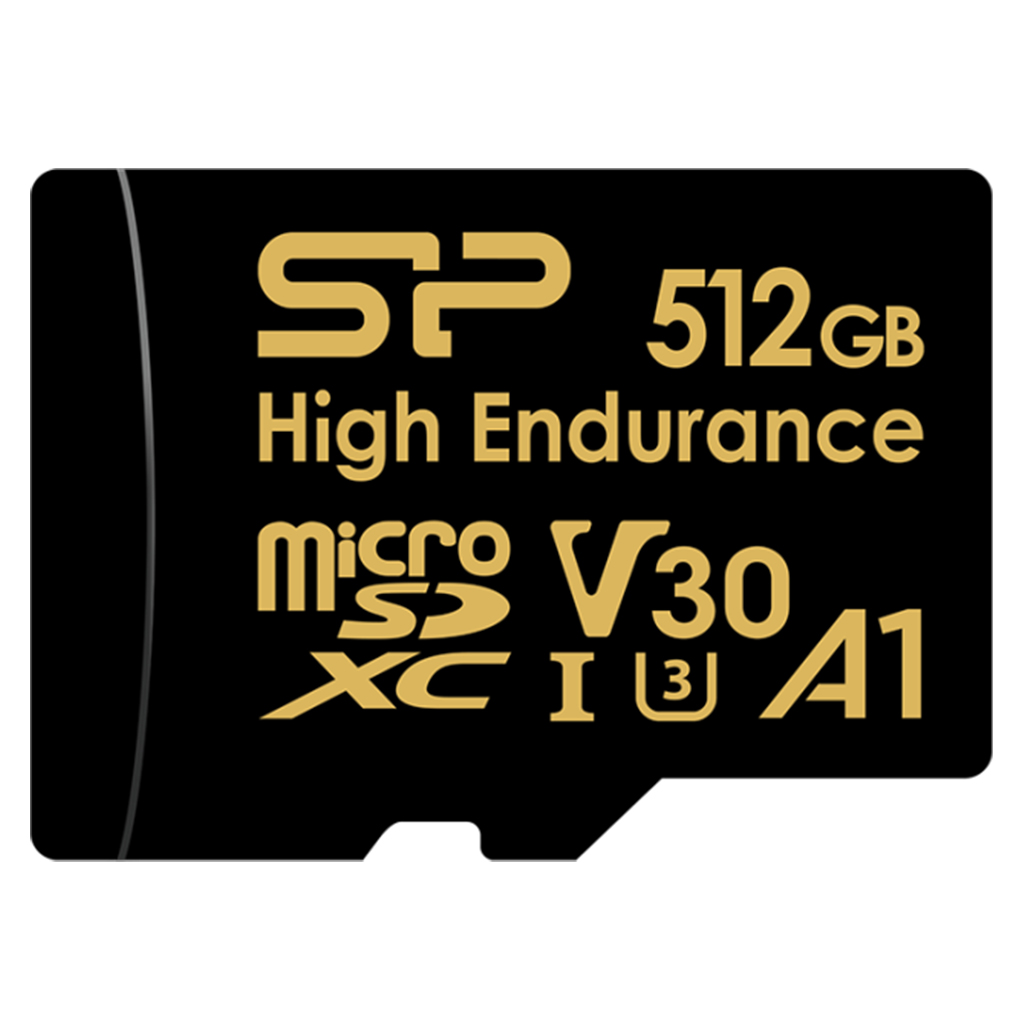 Silicon Power Golden High Endurance 512GB microSDXC UHS-I U3 V30 Memory ...
