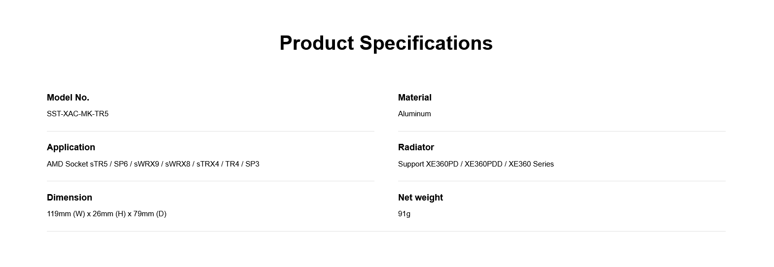 SilverStone XAC-MK-TR5 AMD Mounting Kit