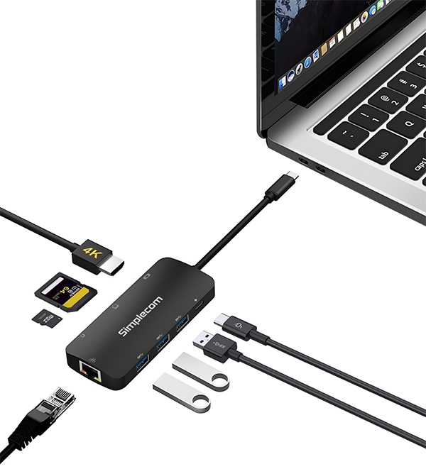 Simplecom CHT580 USB-C 8-in-1 Multiport Docking Station with HDMI