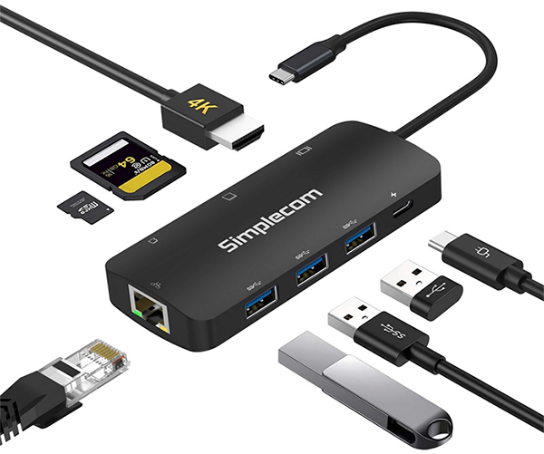 Simplecom CHT580 USB-C 8-in-1 Multiport Docking Station with HDMI