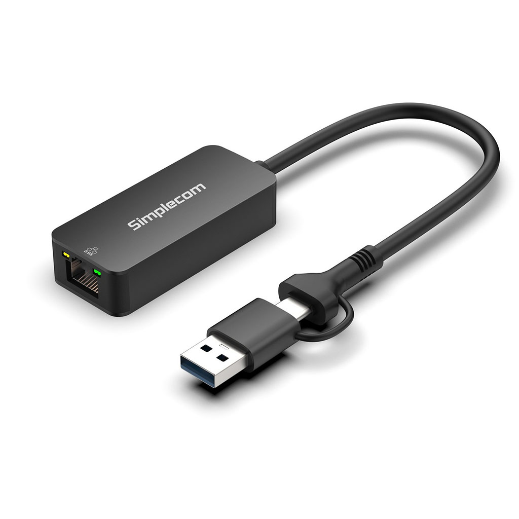 Simplecom NU405C SuperSpeed USB-C & USB-A to 2.5G Ethernet Network ...