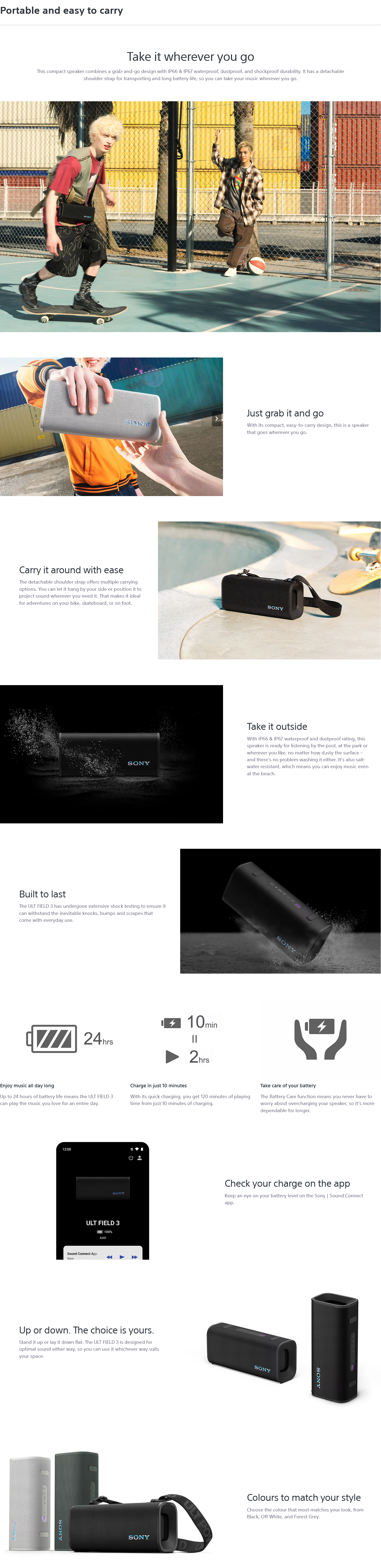 Sony ULT FIELD 3 Portable Bluetooth Speaker - Off White
