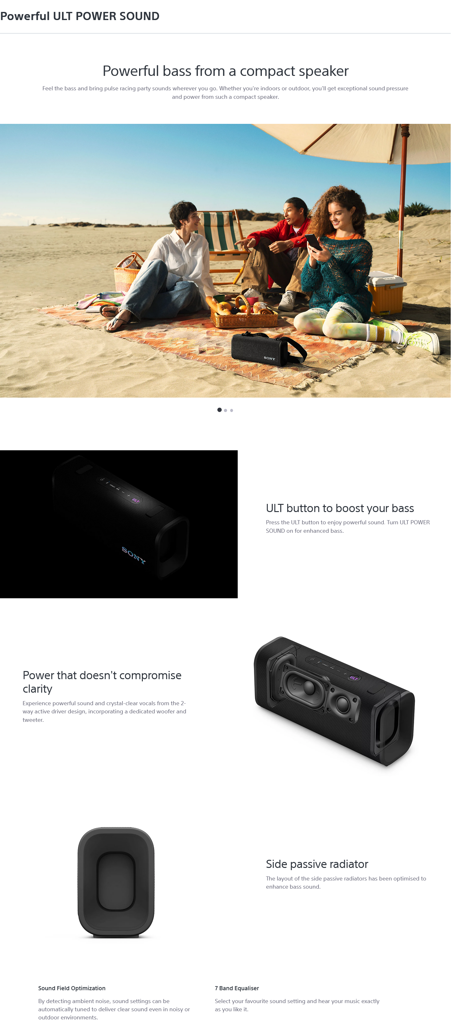 Sony ULT FIELD 3 Portable Bluetooth Speaker - Off White